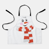 Tablier Personnalisé Joli visage Snowman souriant (Recto)