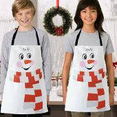 Tablier Personnalisé Joli visage Snowman souriant