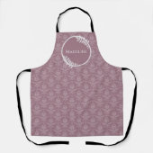 Tablier personnalisé Mauve Elegant Damask (Recto)