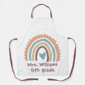 Tablier Personnalisé Moderne Cute Rainbow Enseignant (Recto)