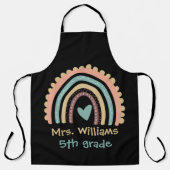 Tablier Personnalisé Moderne Cute Rainbow Enseignant (Recto)