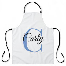 Tablier personnalisé monogramme - Périwinkle
