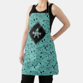 Tablier Personnalisé | Monogramme | TURQUOISE | Floral | A (Insitu)