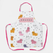 Tablier Personnalisé Motif de chat jouant avec Pois (Recto)