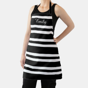 Tablier Personnalisé Noir Et Blanc Moderne