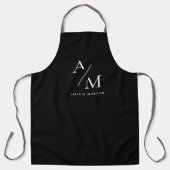 Tablier personnalisé noir monogramme (Recto)