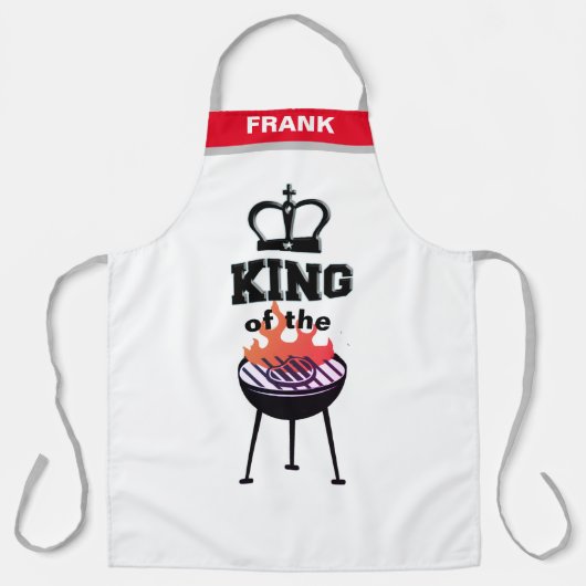 Tablier Personnalisé Nom Funny King of the Grill (Recto)