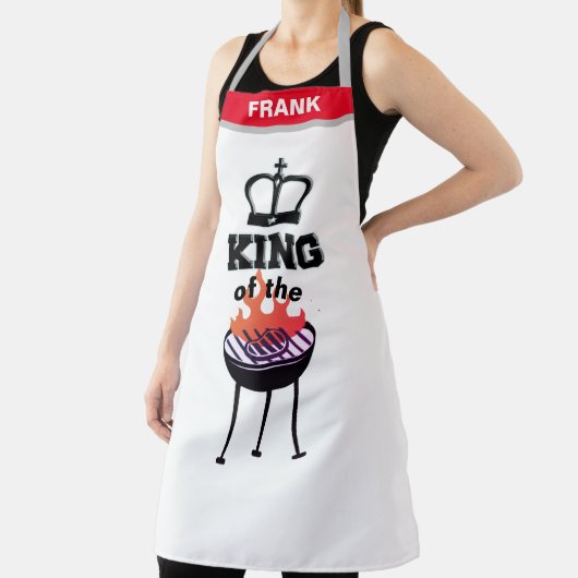 Tablier Personnalisé Nom Funny King of the Grill (Insitu)