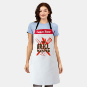 Tablier Personnalisé Nom Grill Master Mens Femme (Porté)