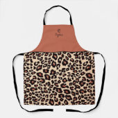 Tablier Personnalisé Noms Leopard Apron luxe chic (Recto)