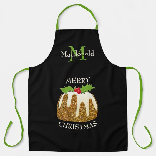 Tablier Personnalisé | PARTIES SCINTILLANT Pudding Noir |  (Recto)