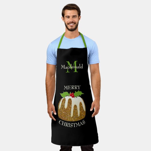 Tablier Personnalisé | PARTIES SCINTILLANT Pudding Noir |  (Porté)