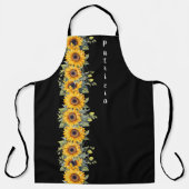 Tablier Personnalisé Prénom Fleurs de soleil Jaune (Recto)