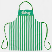 Tablier Personnalisé rayé vert (Recto)