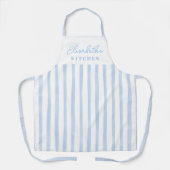 Tablier Personnalisé Rayures Bleu Pastel (Recto)