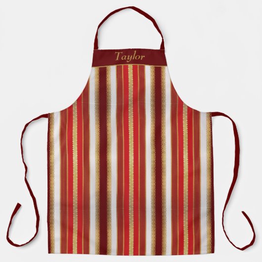 Tablier personnalisé rouge et or (Recto)