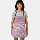 Tablier Personnalisé Simple Moderne Floral Rose Enfants (Insitu)
