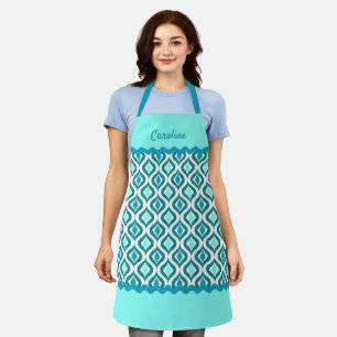 Tablier Personnalisé Turquoise Turquoise Blue Green Ogee