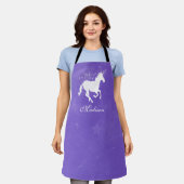 Tablier Personnalisé Unicorne Violet (Porté)