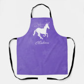 Tablier Personnalisé Unicorne Violet (Recto)