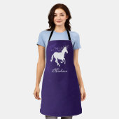 Tablier Personnalisé Unicorne Violet (Porté)