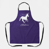 Tablier Personnalisé Unicorne Violet (Recto)