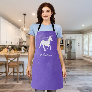 Tablier Personnalisé Unicorne Violet