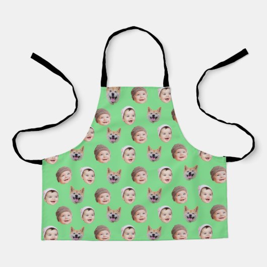 Tablier Personnalisé Visage bébé, Personnalisé Famille 3 p (Recto)