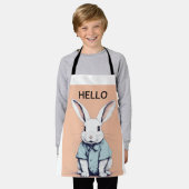 TABLIER PERSONNALISER APRON AVEC RABBIT LOVER (Porté)