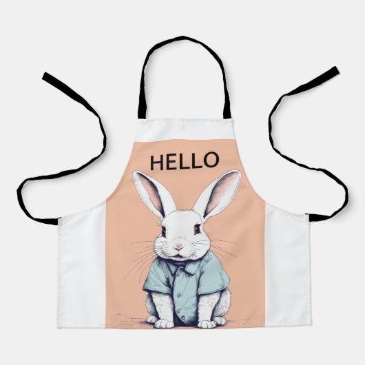 TABLIER PERSONNALISER APRON AVEC RABBIT LOVER (Recto)