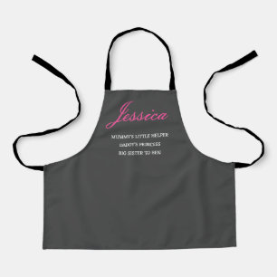 Tablier Personnaliser Apron Enfants - Maman, Papa, Soeur