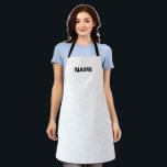 Tablier Personnaliser avec nom, texte minimaliste noir bla<br><div class="desc">Personnaliser avec nom,  texte minimaliste noir blanc Apron Gras lettres noires,  arrière - plan blanc. Idéal pour cuisiniers,  chefs,  poteries,  céramiques,  artisanat,  travail,  cuisine,  boulangerie,  barbecue,  grill,  mais aussi pour les entreprises et les magasins,  etc</div>