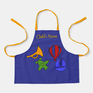 Tablier Personnaliser Avec Nom Toy Collection Enfants Bleu