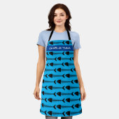 Tablier Personnaliser Blue Fish Motif Apron (Porté)
