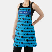 Tablier Personnaliser Blue Fish Motif Apron (Insitu)