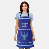 Tablier Personnaliser Blue HANOUKKA Menorah (Porté)