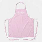 Tablier personnaliser changement nom texte rose clair blan (Recto)