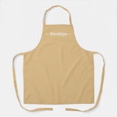 Tablier personnaliser changer nom texte camel kaki blanc (Recto)
