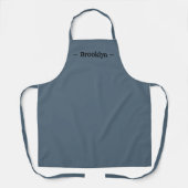 Tablier personnaliser changer nom texte noir bleu / gris (Recto)