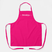 Tablier personnaliser changer nom texte rose chaud fuchsia (Recto)