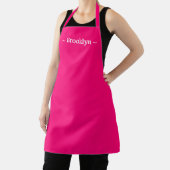 Tablier personnaliser changer nom texte rose chaud fuchsia (Insitu)