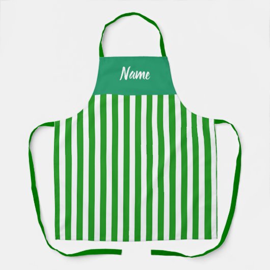 Tablier Personnaliser Chef de cuisine Green Stripe (Recto)