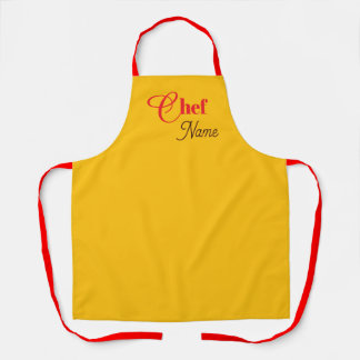 Tablier Personnaliser CHEF Jaune Cuisine Traiteur Sangle R