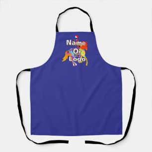 Tablier Personnaliser Cheval Et Rider Chef Bleu