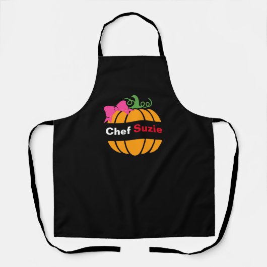 Tablier Personnaliser Citrouille Apron - Personnalisé Nom  (Recto)