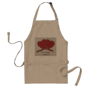 Tablier Personnaliser coeur rouge or étincelant Valentine'