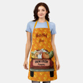 Tablier Personnaliser d'automne Citrouille Feuilles d'or (Porté)