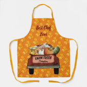 Tablier Personnaliser d'automne Citrouille Feuilles d'or (Recto)