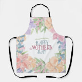 Tablier Personnaliser Four Flowers Aquarelle Fête des mère (Recto)