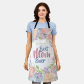 Tablier Personnaliser la fête des mères de l'aquarelle flo (Porté)